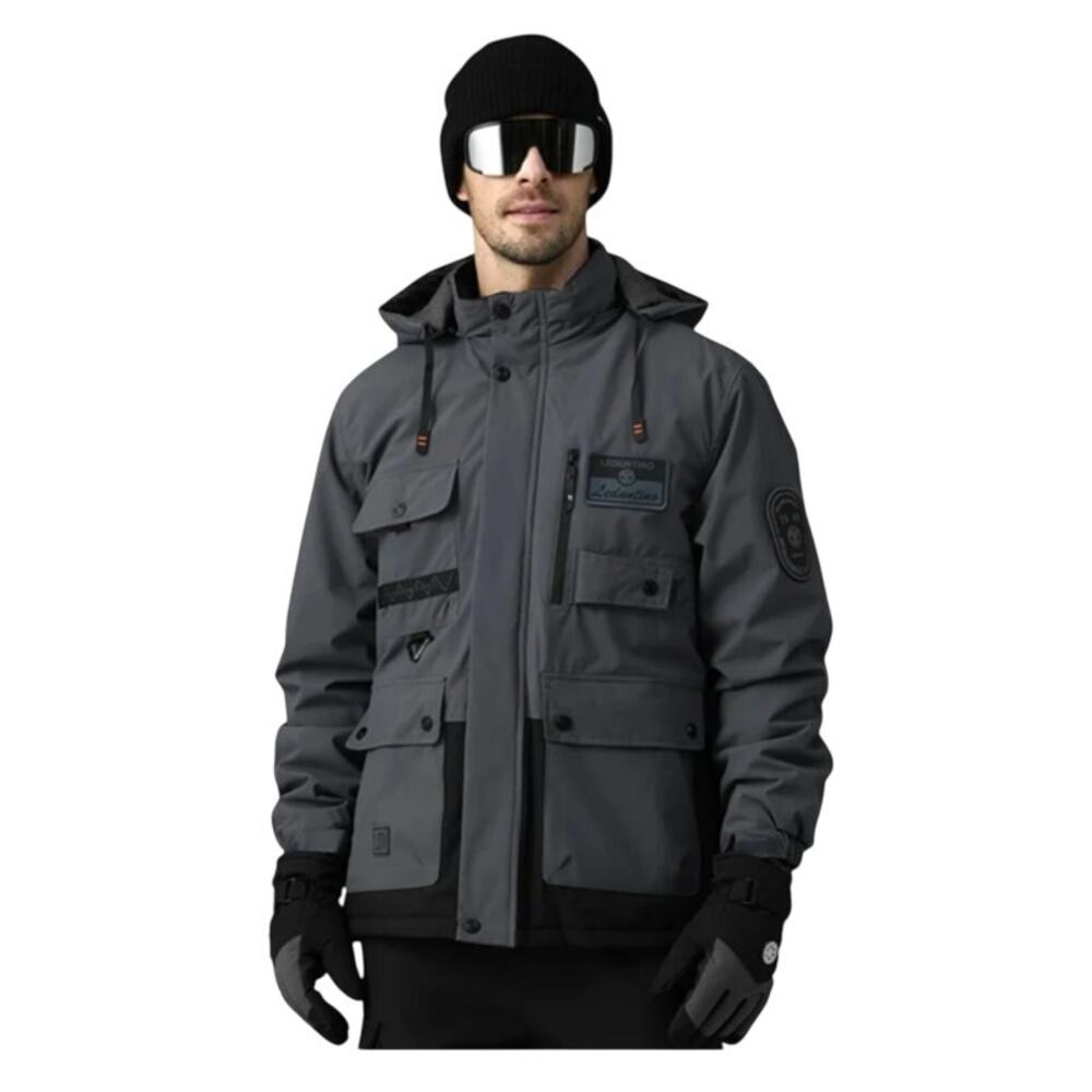 NWT ~ Men's Leduntino Black & Gray Heavy Winter Jacket ~ Size LARGE
